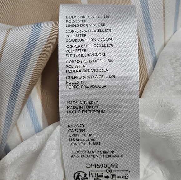 NWT 16W Anthropologie Maeve Asymmetrical Wrap Shirt Dress Neutral Striped Collar - Picture 10 of 10